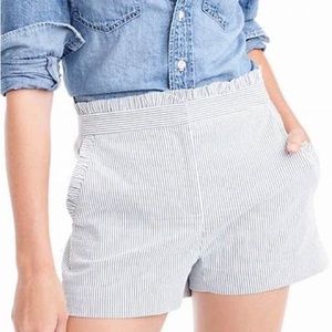 Jcrew blue and white striped shorts